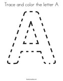 Trace and color the letter A Coloring Page