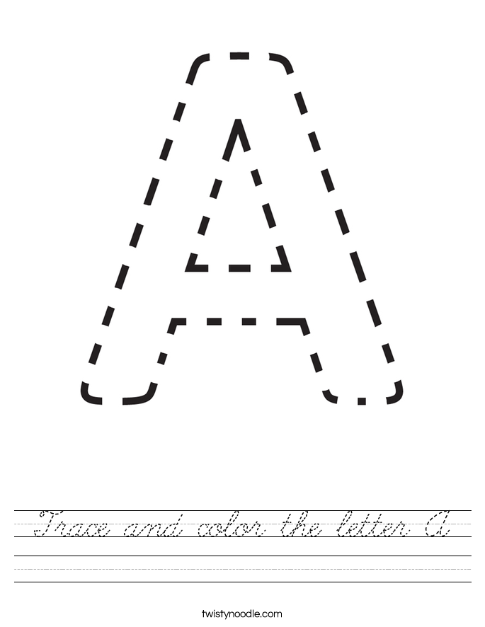 Trace and color the letter A Worksheet