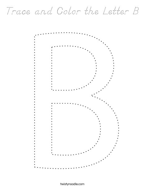 Trace and Color the letter B. Coloring Page