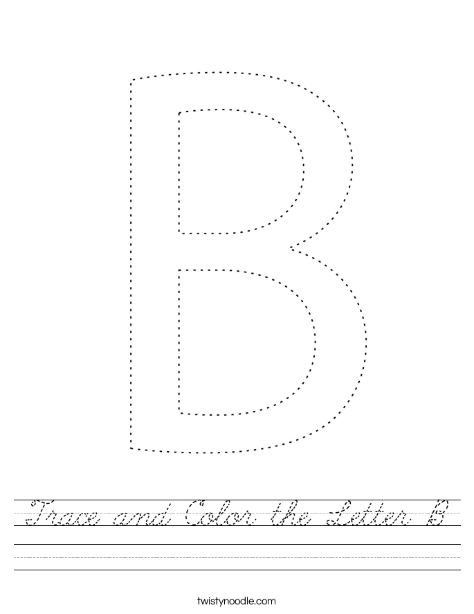 Trace and Color the Letter B Worksheet