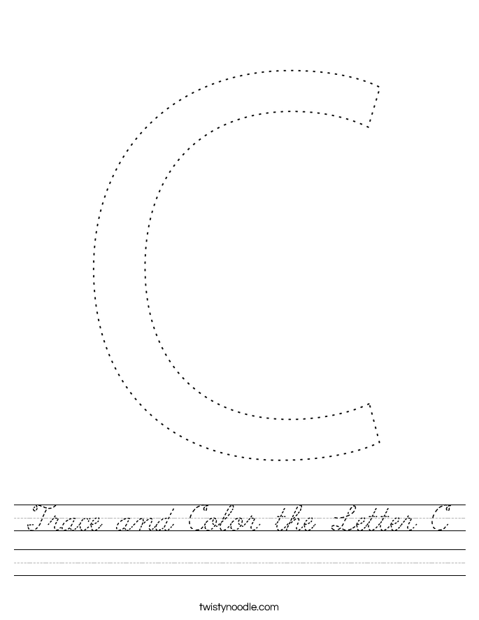 Trace and Color the Letter C Worksheet