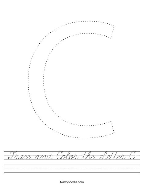 Trace and Color the Letter C. Worksheet