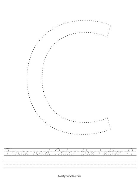Trace and Color the Letter C. Worksheet