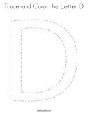 Trace and Color the Letter D Coloring Page