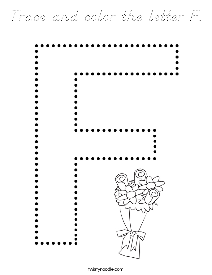 Trace and color the letter F. Coloring Page