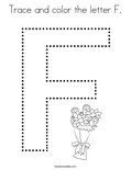 Trace and color the letter F. Coloring Page