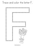 Trace and color the letter F Coloring Page