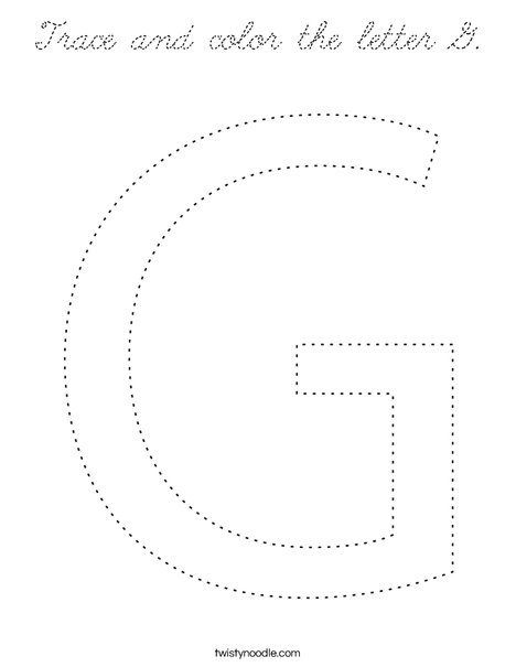 Trace and color the letter G. Coloring Page