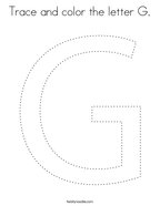 Trace and color the letter G Coloring Page