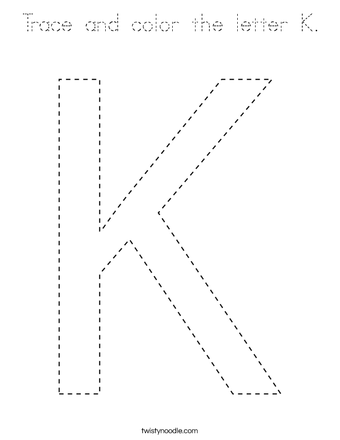 Trace and color the letter K. Coloring Page