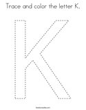 Trace and color the letter K Coloring Page