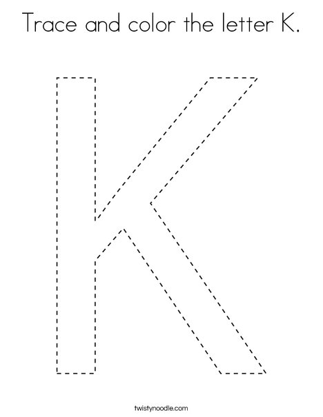Trace and color the letter k. Coloring Page