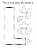 Trace and color the letter L Coloring Page