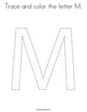 Trace and color the letter M Coloring Page