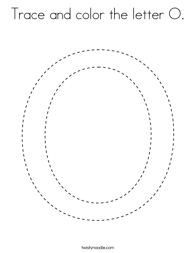 trace and color the letter o coloring page twisty noodle