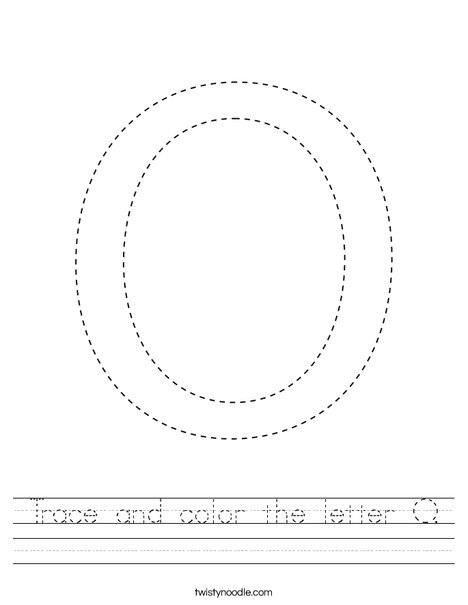 Trace and color the letter O. Worksheet