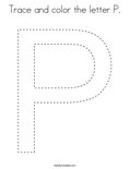 Trace and color the letter P. Coloring Page