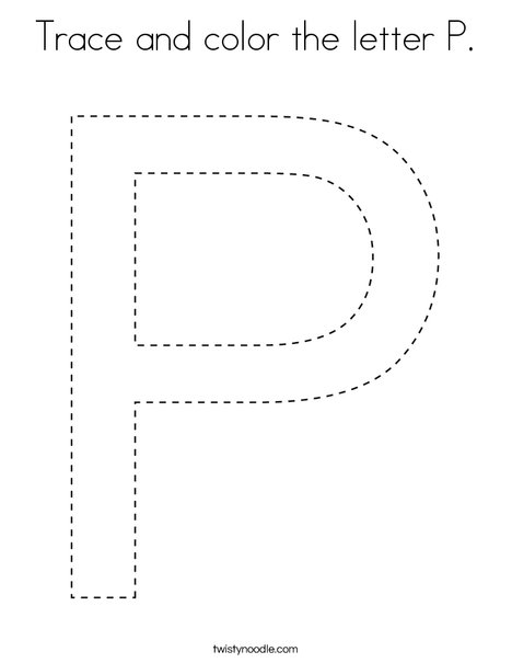 Trace and color the letter P. Coloring Page