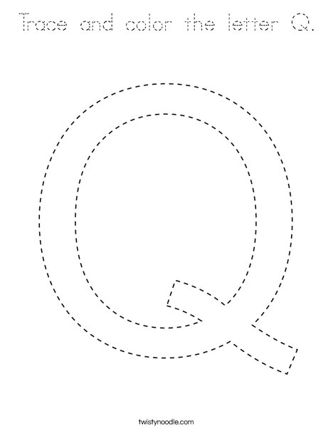 Trace and color the letter Q. Coloring Page
