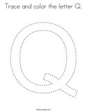 Trace and color the letter Q Coloring Page