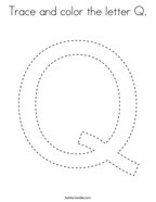 Trace and color the letter Q Coloring Page