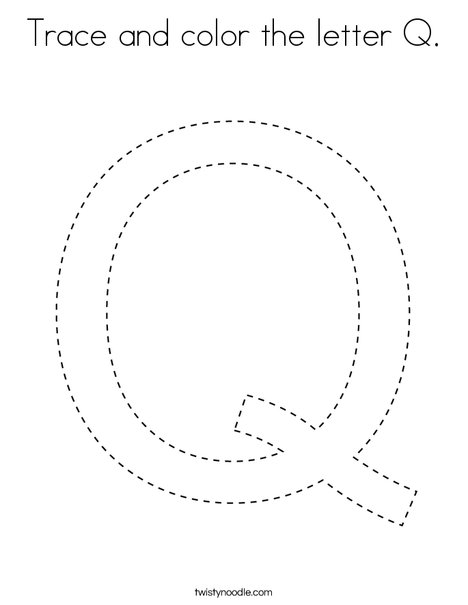 trace and color the letter q coloring page twisty noodle
