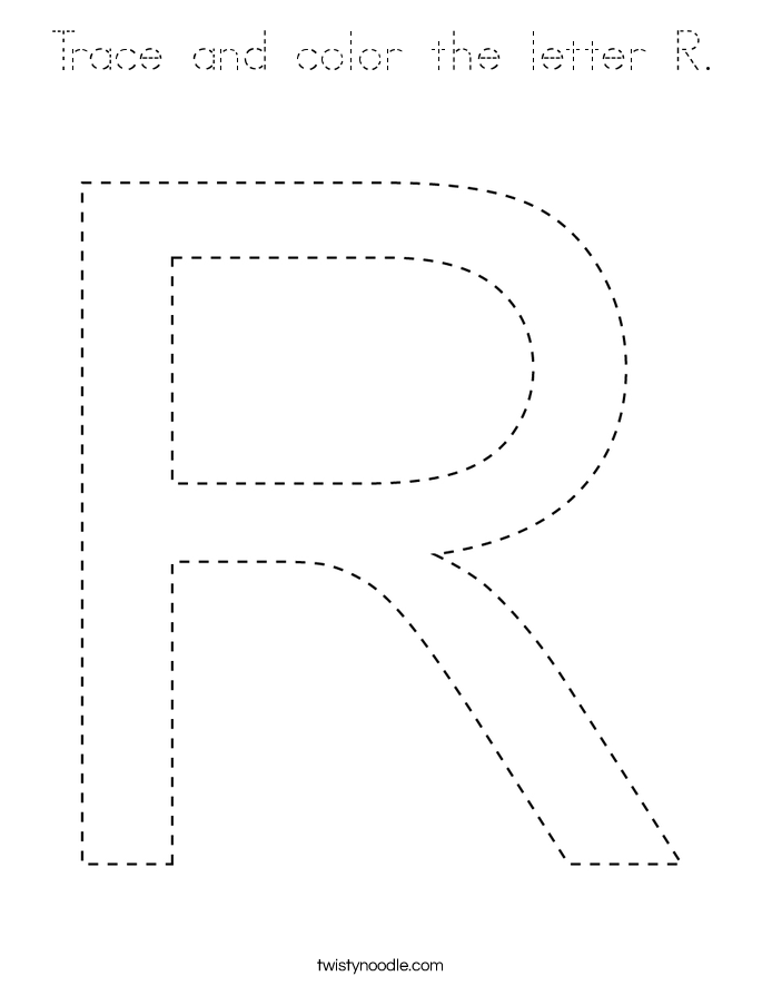 Trace and color the letter R. Coloring Page