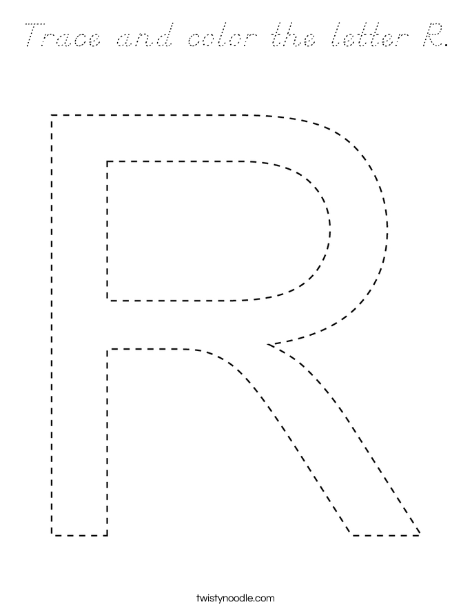 Trace and color the letter R. Coloring Page