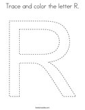 Trace and color the letter R Coloring Page