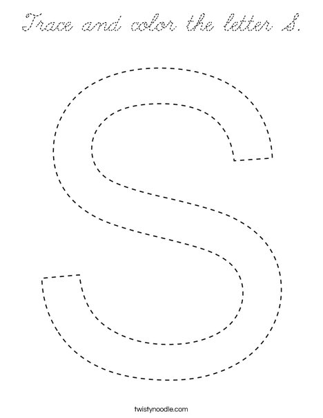 Trace and color the letter S. Coloring Page