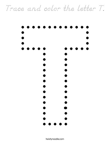 Trace and color the letter T. Coloring Page
