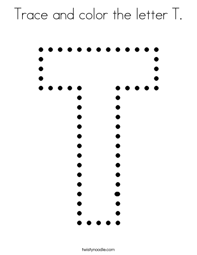 Trace and color the letter T. Coloring Page