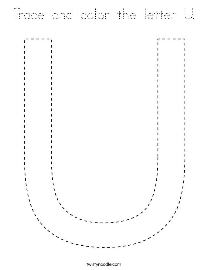 Trace and color the letter U. Coloring Page