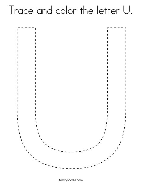 Trace and color the letter U. Coloring Page