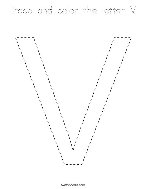 Trace and color the letter V. Coloring Page