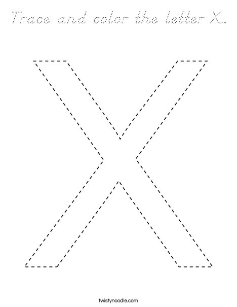 Trace and color the letter X. Coloring Page