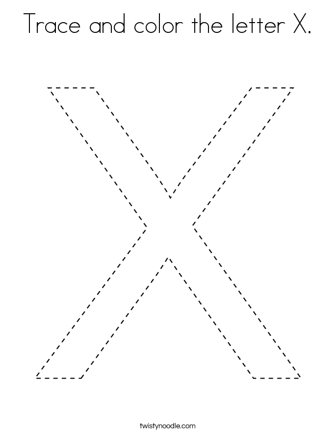 Trace and color the letter X. Coloring Page
