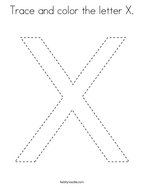 Trace and color the letter X Coloring Page