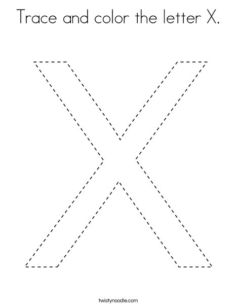 Trace and color the letter X. Coloring Page