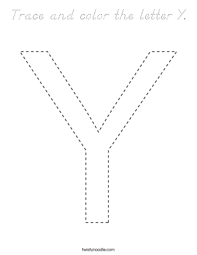 Trace and color the letter Y. Coloring Page