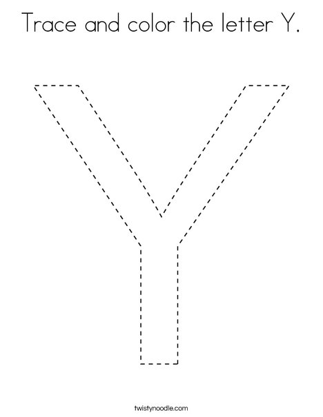 trace and color the letter y coloring page twisty noodle