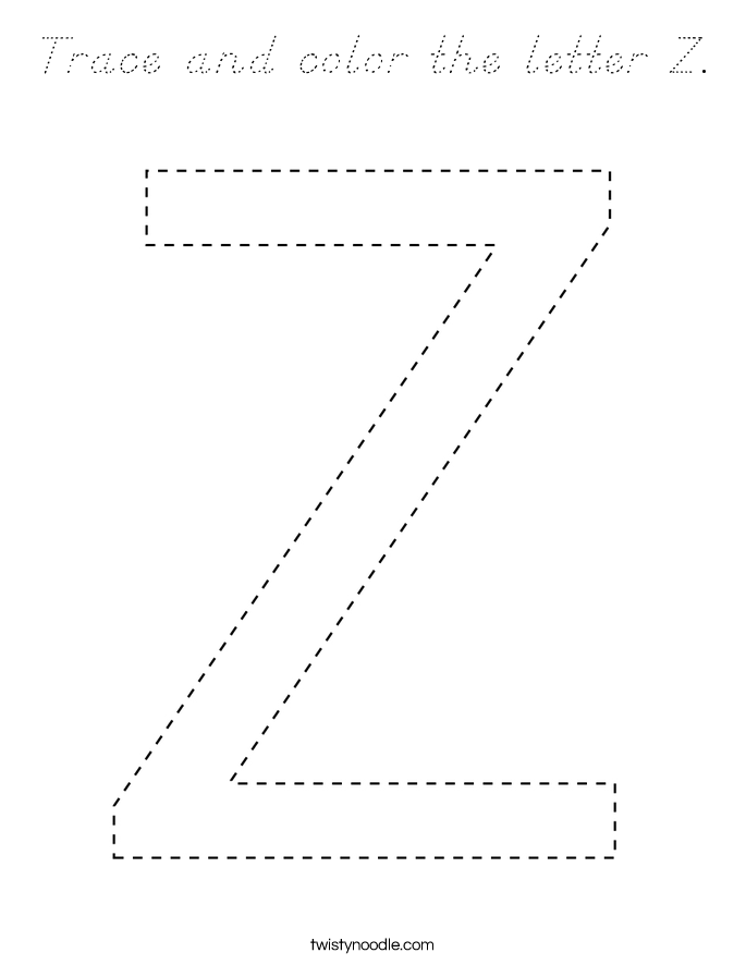 Trace and color the letter Z. Coloring Page