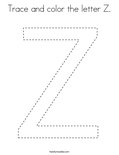 Trace and color the letter Z. Coloring Page