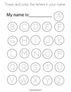 Trace and color the letters in your name Coloring Page