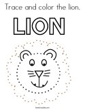 Trace and color the lion Coloring Page