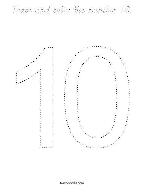 Trace and color the number 10. Coloring Page