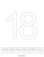 number 18 worksheets twisty noodle