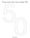 Trace and color the number 50 Coloring Page