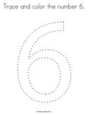 Trace and color the number 6 Coloring Page