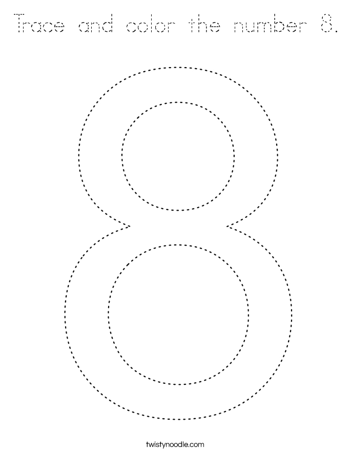 Trace and color the number 8. Coloring Page